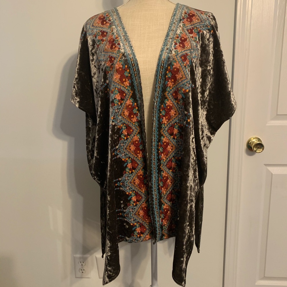 Boho Velvet Shaw Cardigan